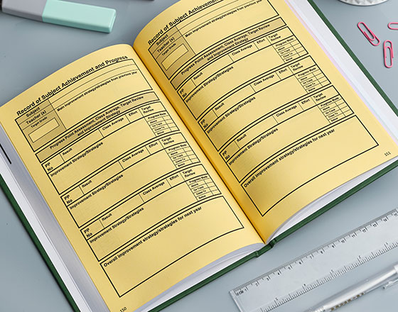 Case Bound Student Planner BlackText Coloured Paper