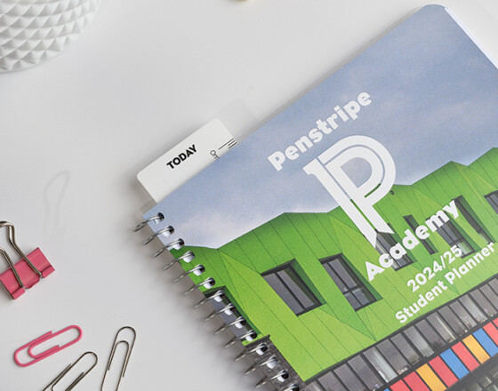 Student Planner - close up with clip in ruler